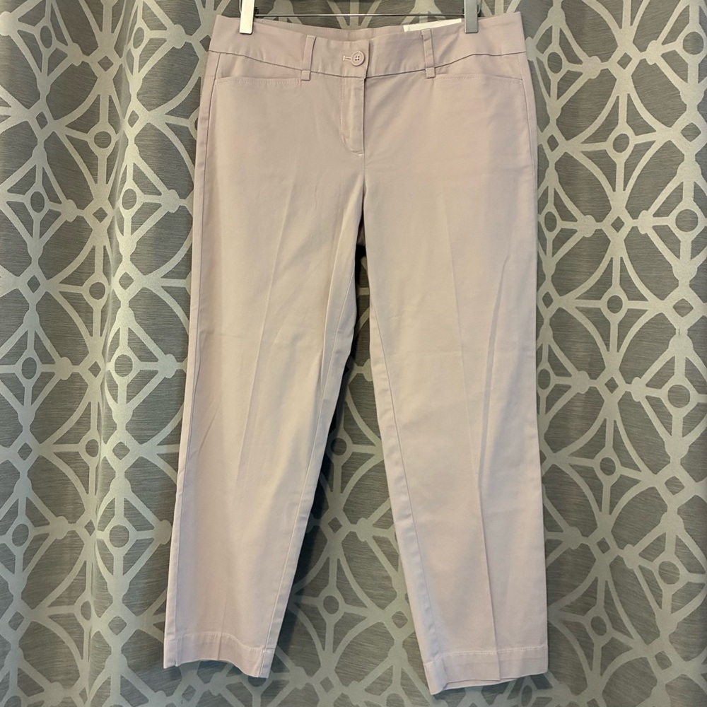 NWT - LOFT Outlet Stretch Cotton Crop Pants (Light Mauve) Size 4